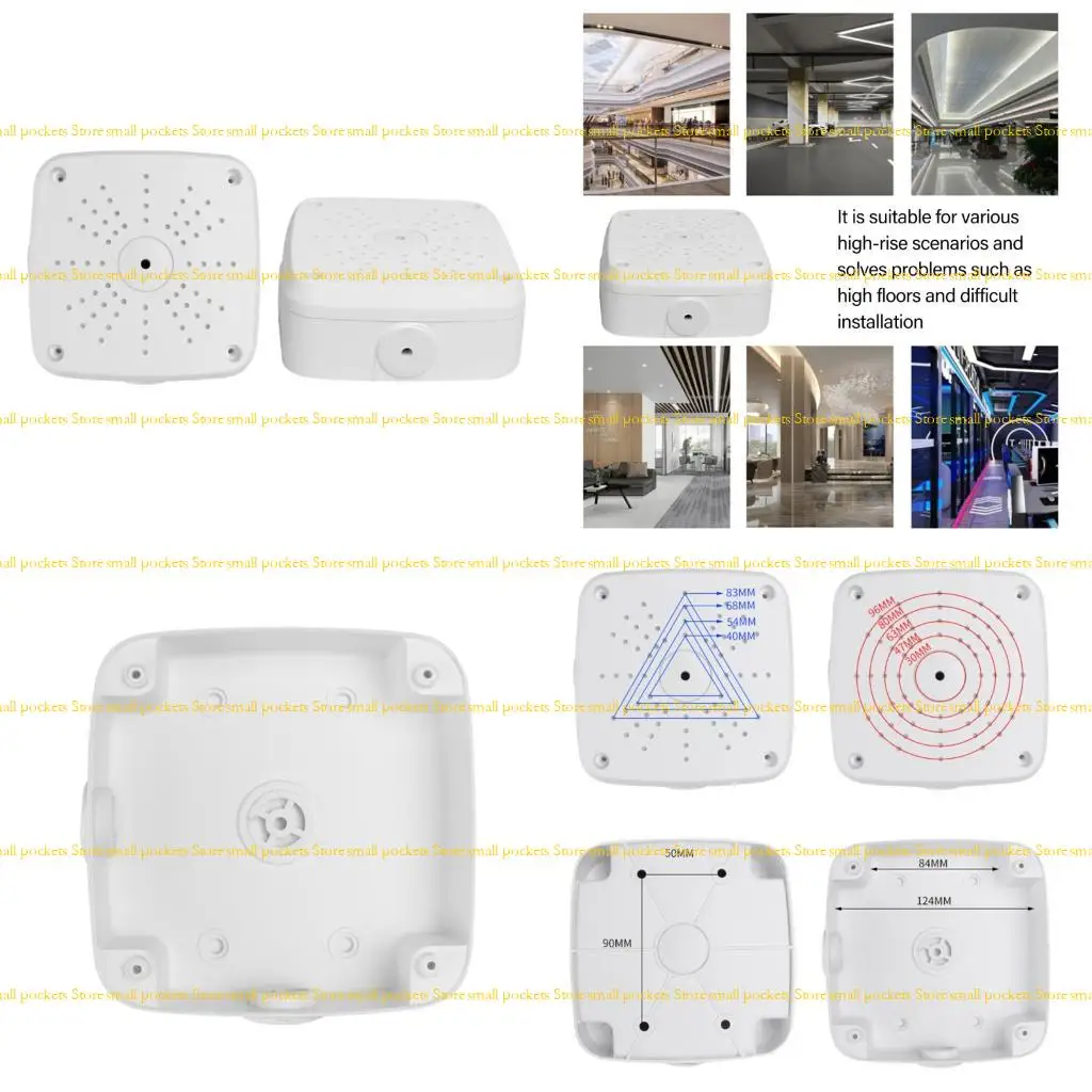 R1WD Square Plastic Junction Box with Invisible Wire Routing Impact Resistant Case for CCTV Mounts Enhances Aesthetic Durability