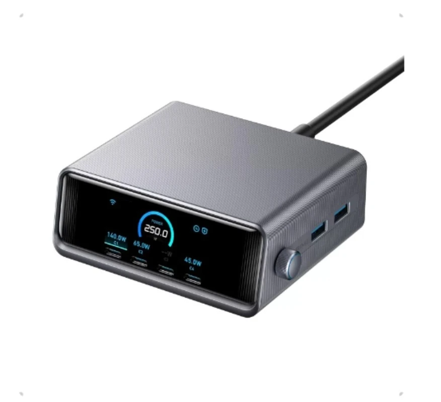 Prime Prime 250W 6-Port GaN Charging Station, 140W USB-C LCD Smart Display Desktop Charger A2345 - Aliexpress Deal