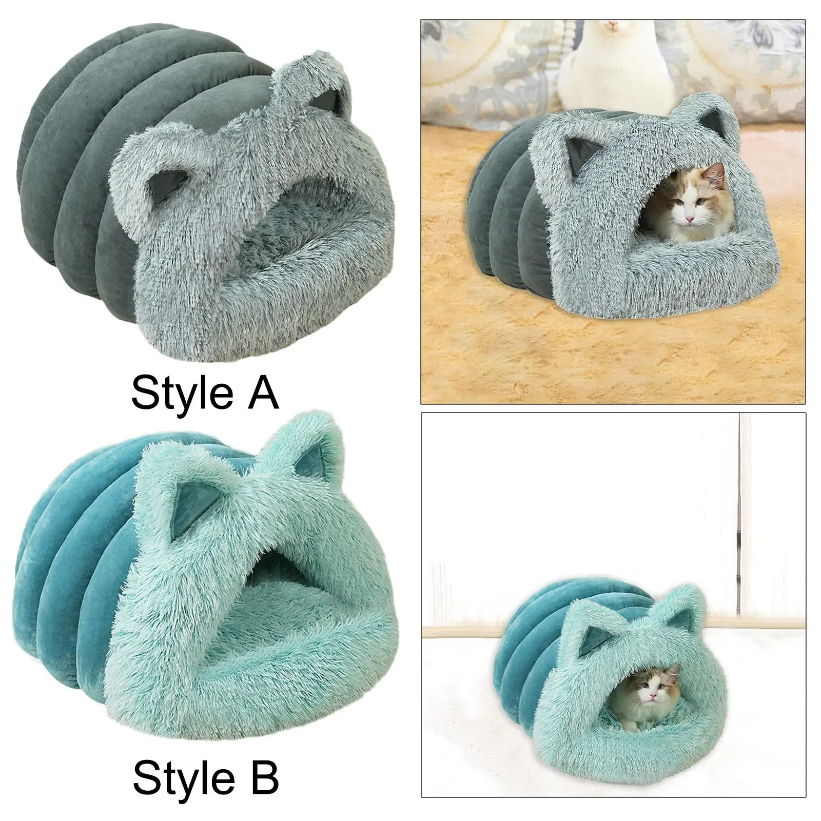 Plush Cat Bed Non Slip Sleeping Bag Kitten Kitty Shelter Plush Burrowing Bed for Rabbits Small Animal Feline Ferrets Chihuahua