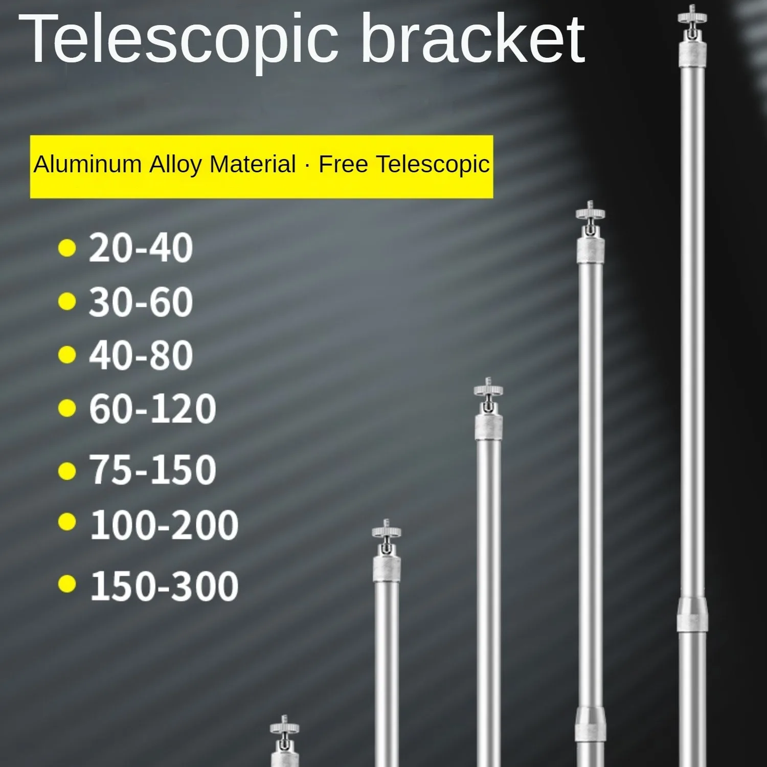 

Telescopic Length Aluminum Alloy Side Mounted Wall Ceiling Bracket Holder Rotary Camera Stand M6 Screw Thread 360degree Adjustab