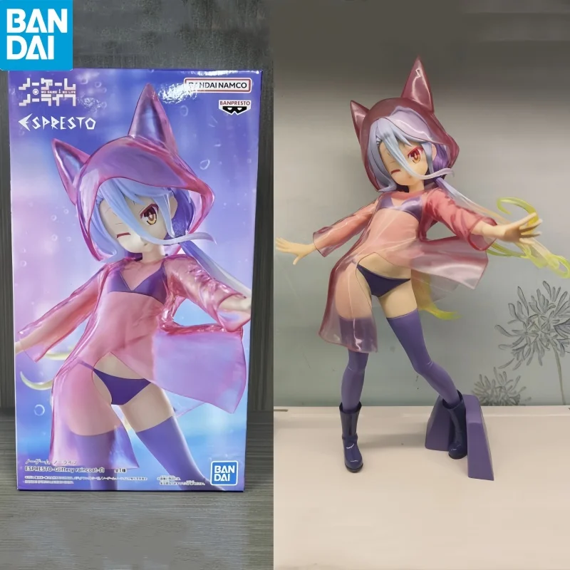 

Original Bandai Banpresto No Game No Life Figure Shiro With A Shiny Raincoat Ver Action Figurine Pvc Ornament Toy Gift Model