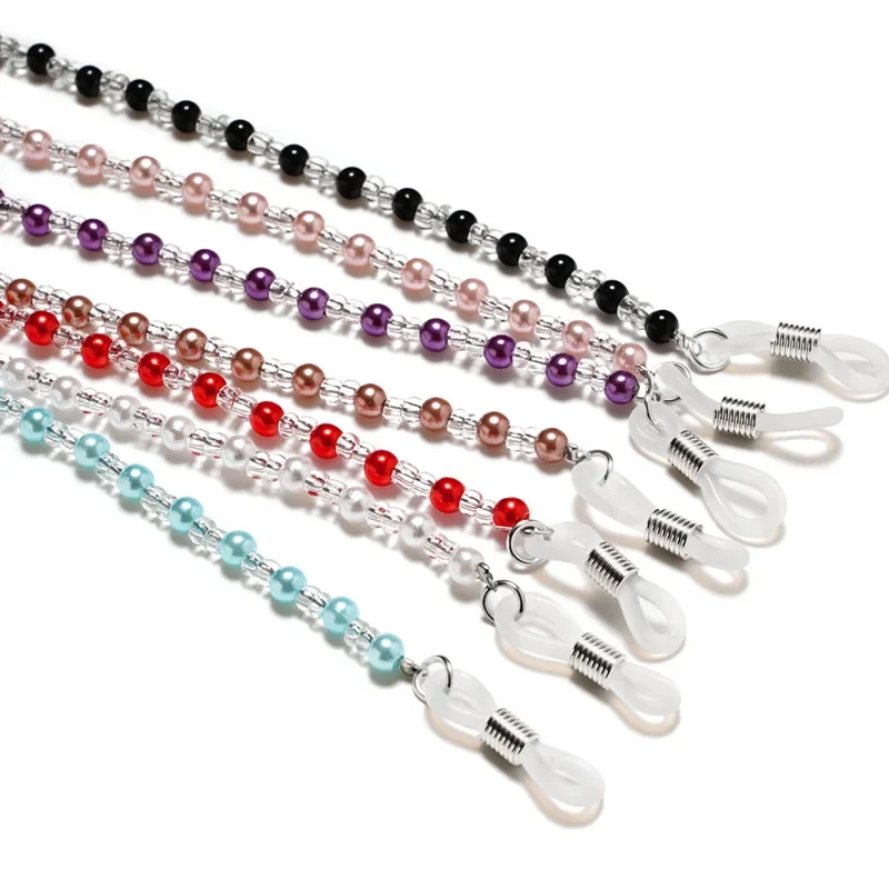 Mode Frau Sonnenbrille Kette Zylinder Perle Kette Anti-Fallende Gläser Brillen Schnur Halskette Geschenk für Weibliche Maske Lanyard