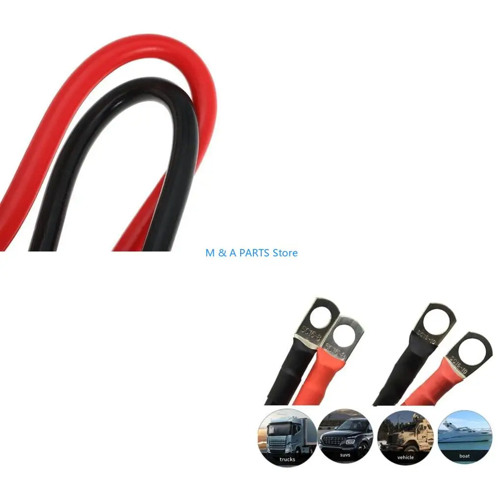 U1JF 19.7Inch Battery Cable Terminal Copper Wire Solar System Power Inverter 5AWG