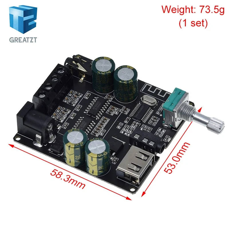 GREATZT 1/2PCS XY-C100L By Audio 100W Stereo Bluetooth digital power amplifier board dual channel 360 degree stepless tuning
