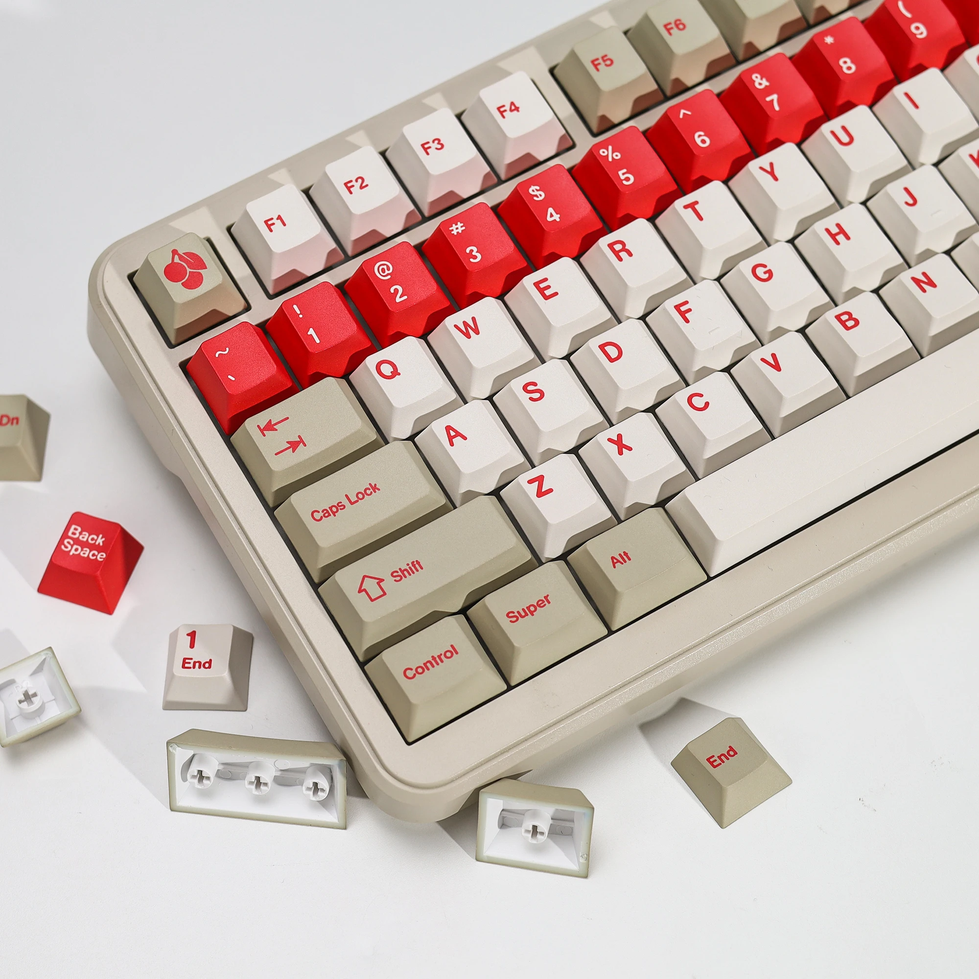 KBDiy GMK Red Alert Tastenkappen Retro Cherry Profil PBT Ailce Tastenkappen Maßgefertigt für MX-Schalter 75% Gaming Mechanische Tastatur Tastenkappen – Detail 22