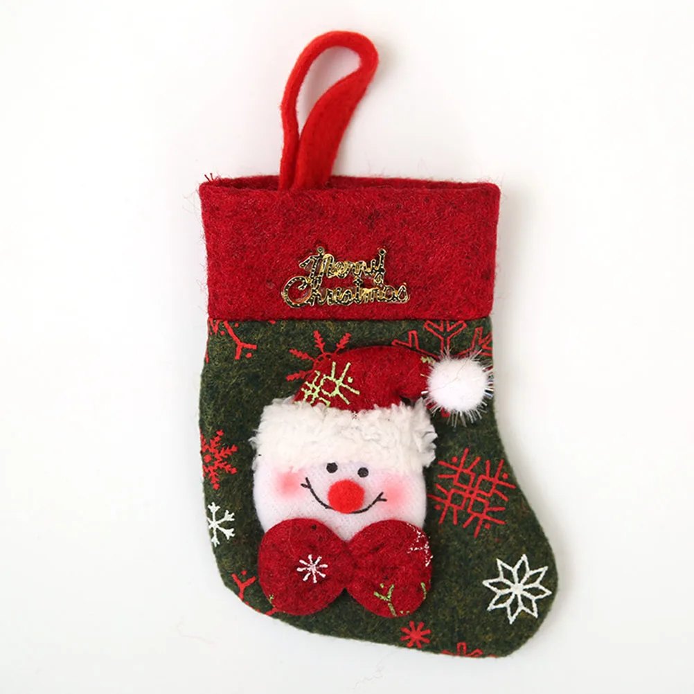 

4Pcs Christmas Cutlery Bags Fork Spoon Socks Tableware Silverware Holders Knitting Stockings Decorative Santa Elk