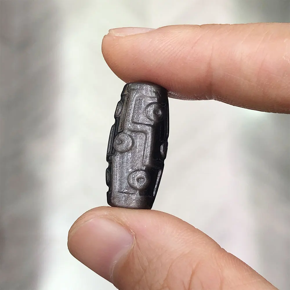 

3pc/Lot Natural Stone Silver Obsidian Fluorite Carved 9 Eye Tibetan Dzi Bead for Jewelry Making DIY Crystal Stone Home Decor