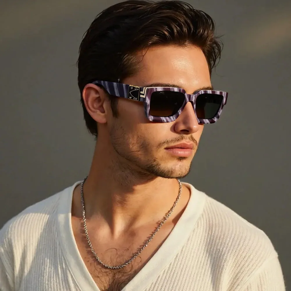 Vierkante zonnebril heren retro miljonair zonnebril dames 2025, trendy vintage vakantie mode bril Gafas De Sol Hombre Lunette