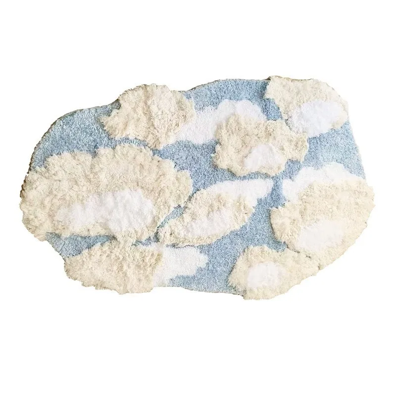 

DSA blue cloud flocking living room carpet bedroom room bedside blanket study cloakroom decorative floor mat