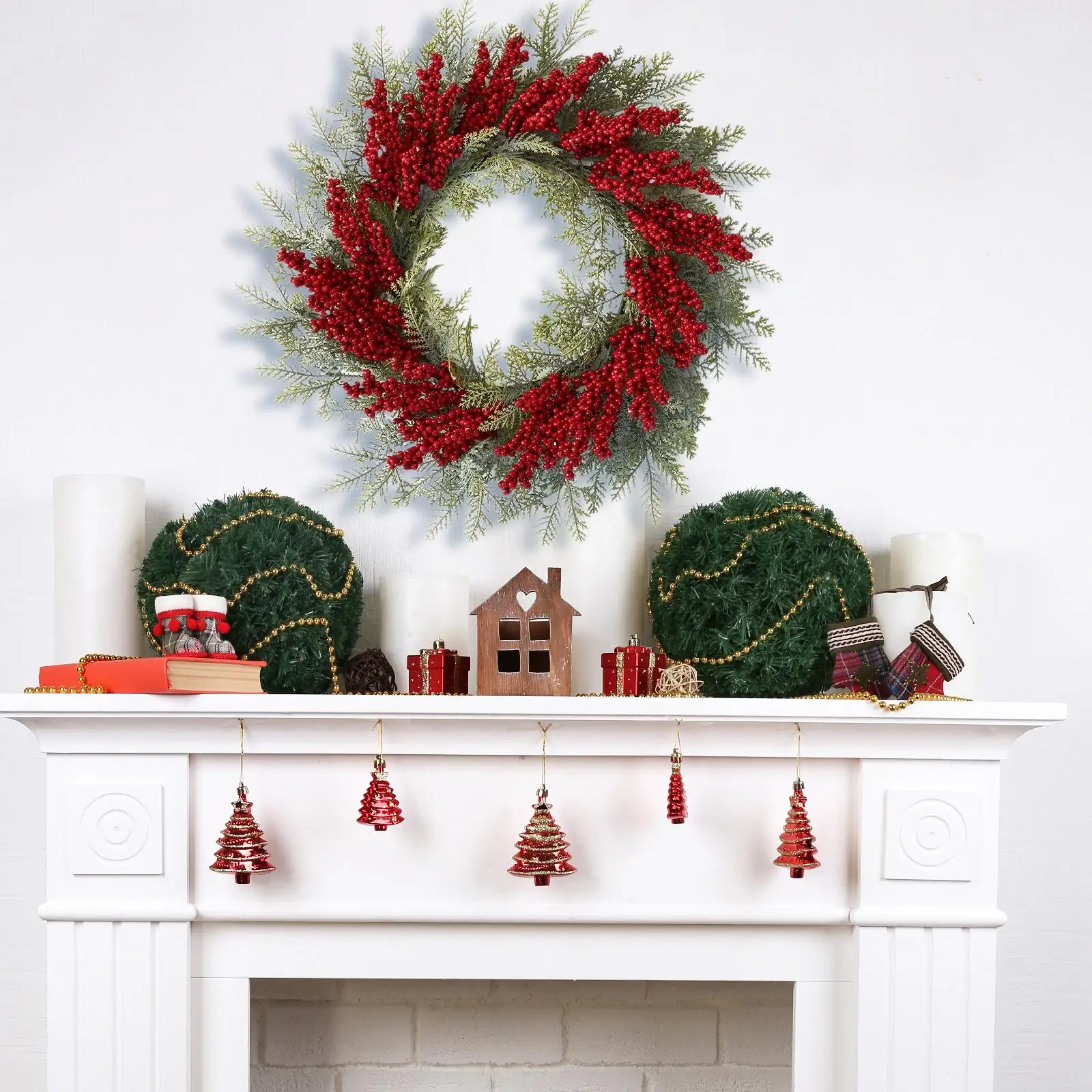 

Christmas Wreath for Front Door Christmas Decor for Party Porch Farmhouse