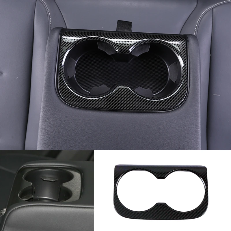 Car Seat Cup Holder Outlet Control Cover Vent Frame Carbon Fiber Panel Interior Parts For Haval Jolion 2021 2022 Accessories