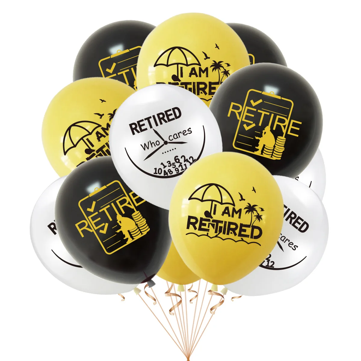 12 Uds. Globos de fiesta de cumpleaños I AM RETIRED de 12 pulgadas Globos de aire de látex para jubilación suministros de decoración para fiesta de jubilación decoraciones