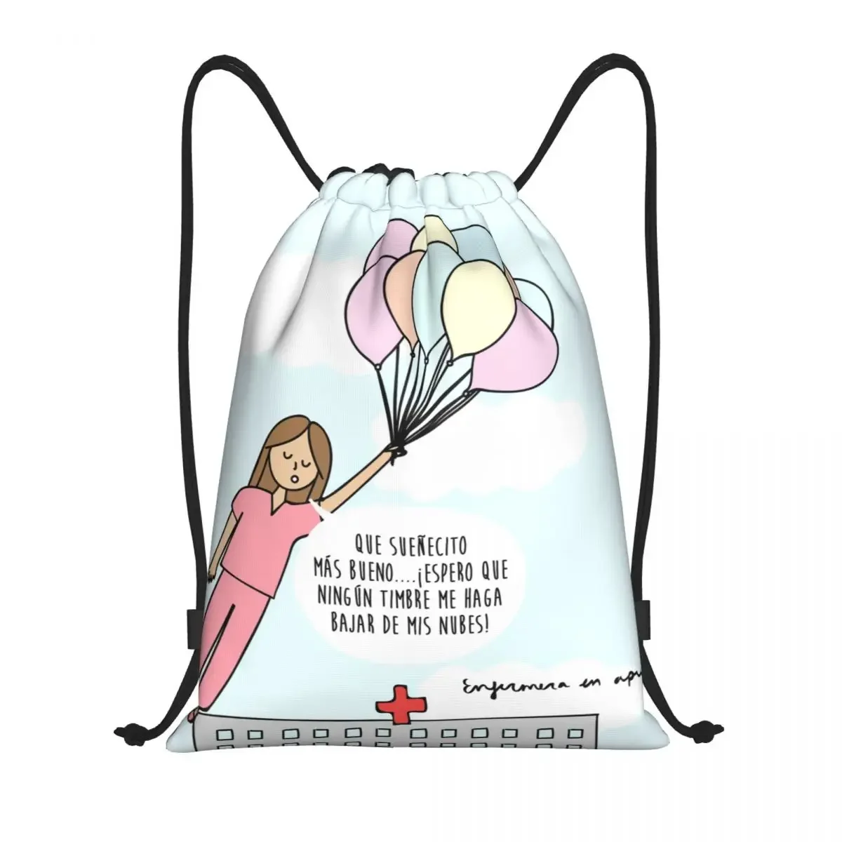 

Custom Enfermera En Apuros Doctor Nurse Medical Drawstring Backpack Bags Lightweight Gym Sports Sackpack Sacks for Training