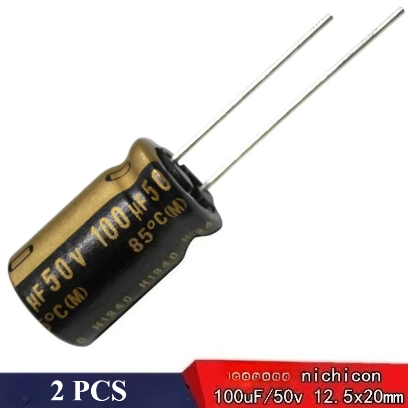 (2pcs) 50v100uf nichicon MUSE KZ Fever audio aluminum electrolytic capacitor 100uF50v Through Hole Fixed Capacitor
