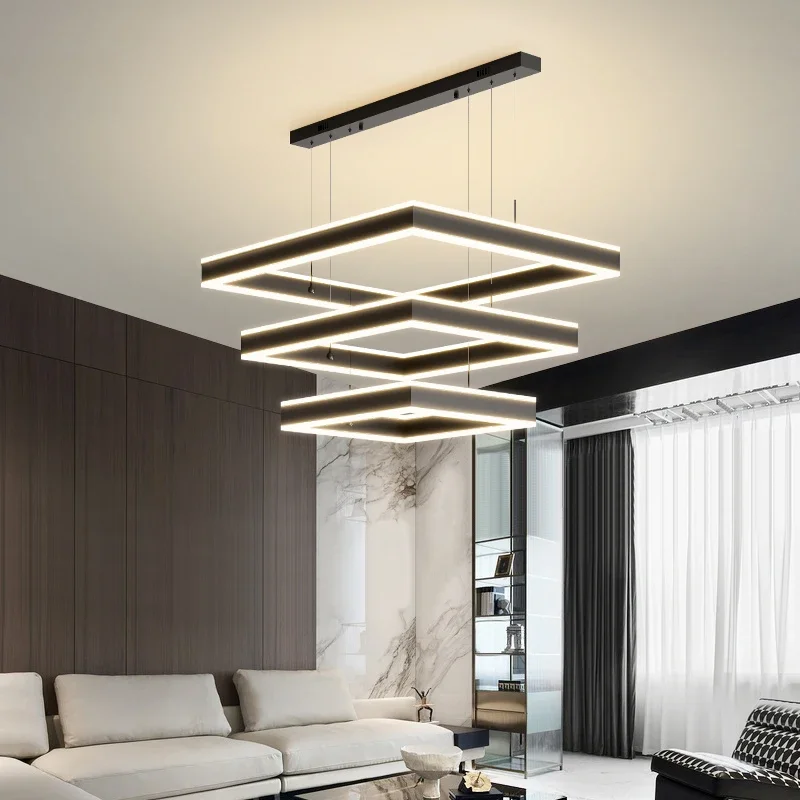 Atmosfera moderna lustres de teto minimalista nordic escada longa linha pendurado luz villa grande luminária