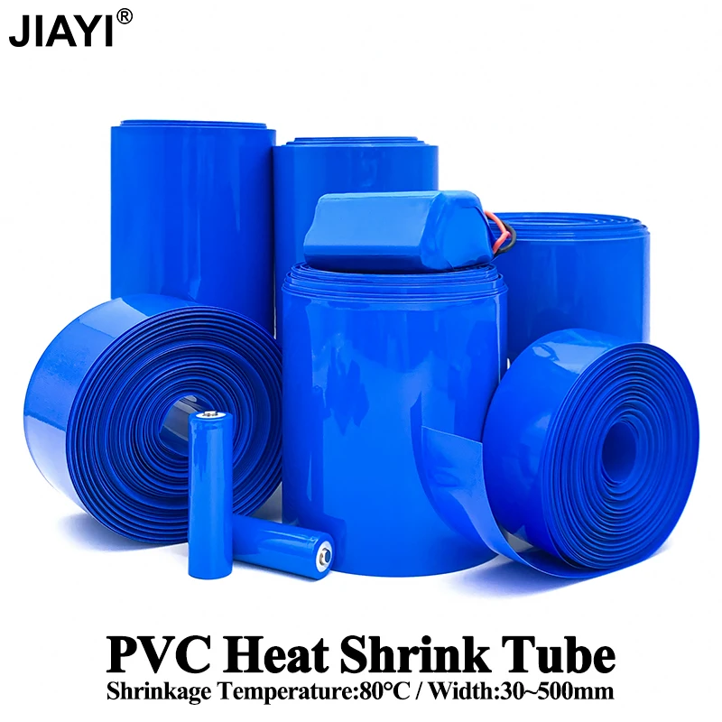 2 Meter 18650 Lipo Battery PVC Heat Shrink Tube Pack 300mm ~500mm Width Insulated Film Wrap Lithium Case Cable Sleeve Blue