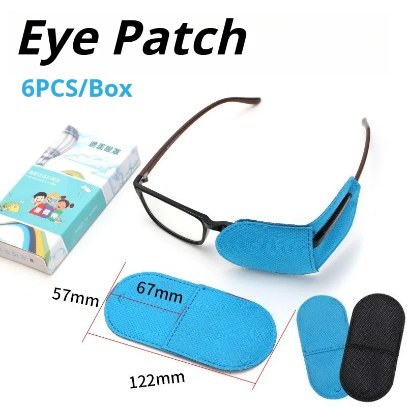 6PCS/Box Blue Pink and Black Covering Eye Masks Strabismus and Amblyopia Correction Training Eye Masks Glasses Accessories