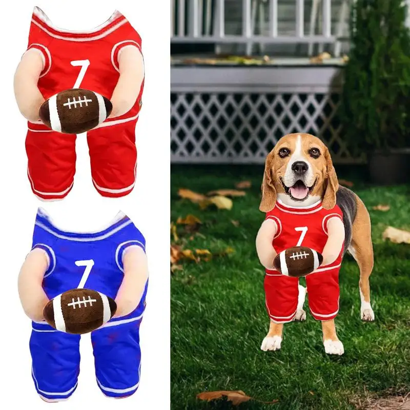 Dog Basketball Costume With Ball Holding Ball Dog Basketball Jersey Funny Adjustable Straps Pet Sports Jersey For Small Medium