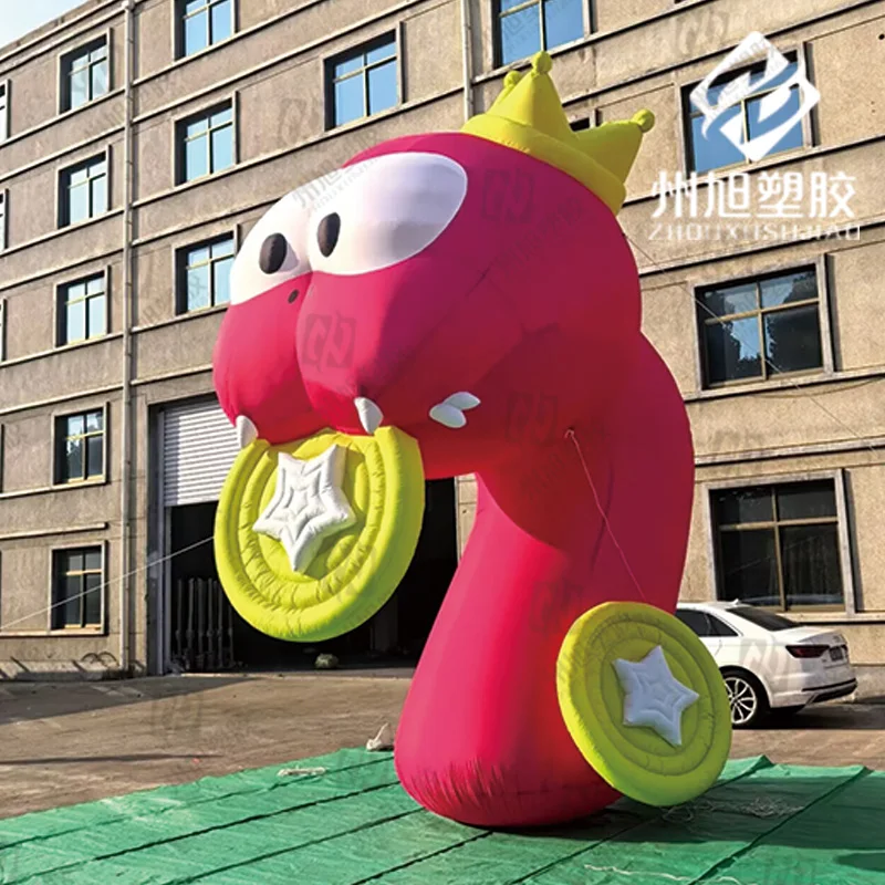 2025 New Year inflatable snake air model pink snake bite gold shopping mall outdoor park advertising decorative props