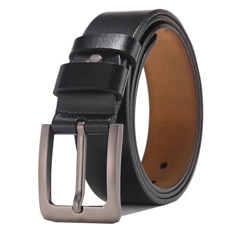 130 140 150 160 170cm Genuine Leather Belt Men Vintage Alloy Pin Buckle Large Size Male Belts Luxury Brand Design Waist Belt Men