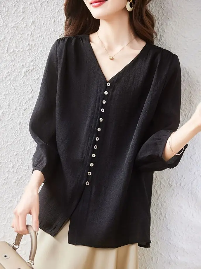 

Большой размер V-Ne Свободный шелковый шифоновый кардиган Летний новый Sle Красивый корейский Sle для поездок на работу Wind irt