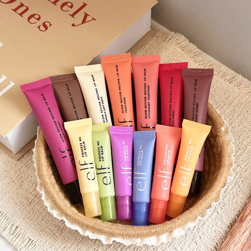 E.l.f Squeeze Me Moisturizing Lip Balm Duo Glow Reviver Lip Oil Glimmer Camo Liquid Blush Hydrated Radiant Rich Color Rendering