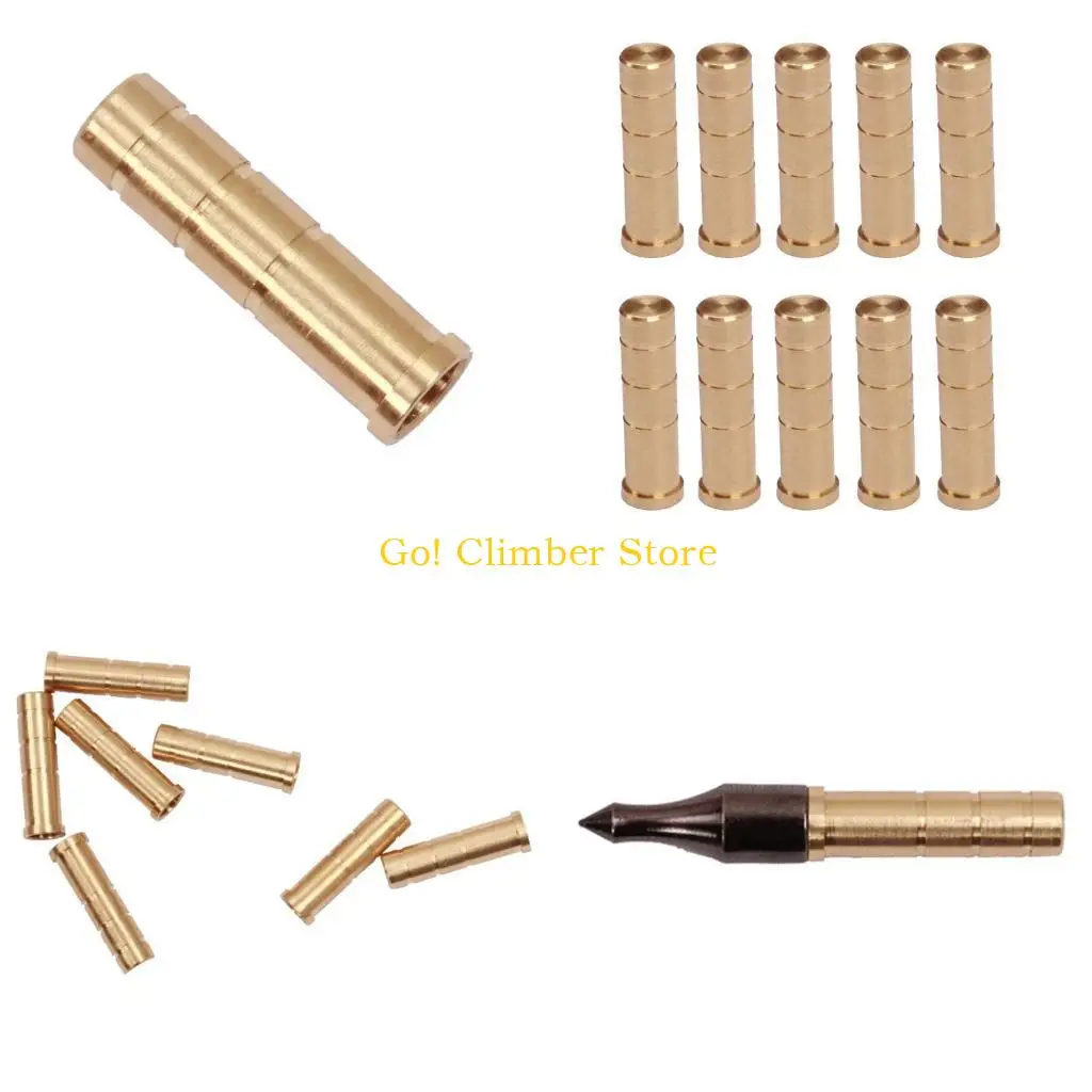 Q84C 10Pcs/pack Copper for Seat Shaft Arrowhead Connectors Fit 6.2mm Insert Carbon Shaft Screw Adapter