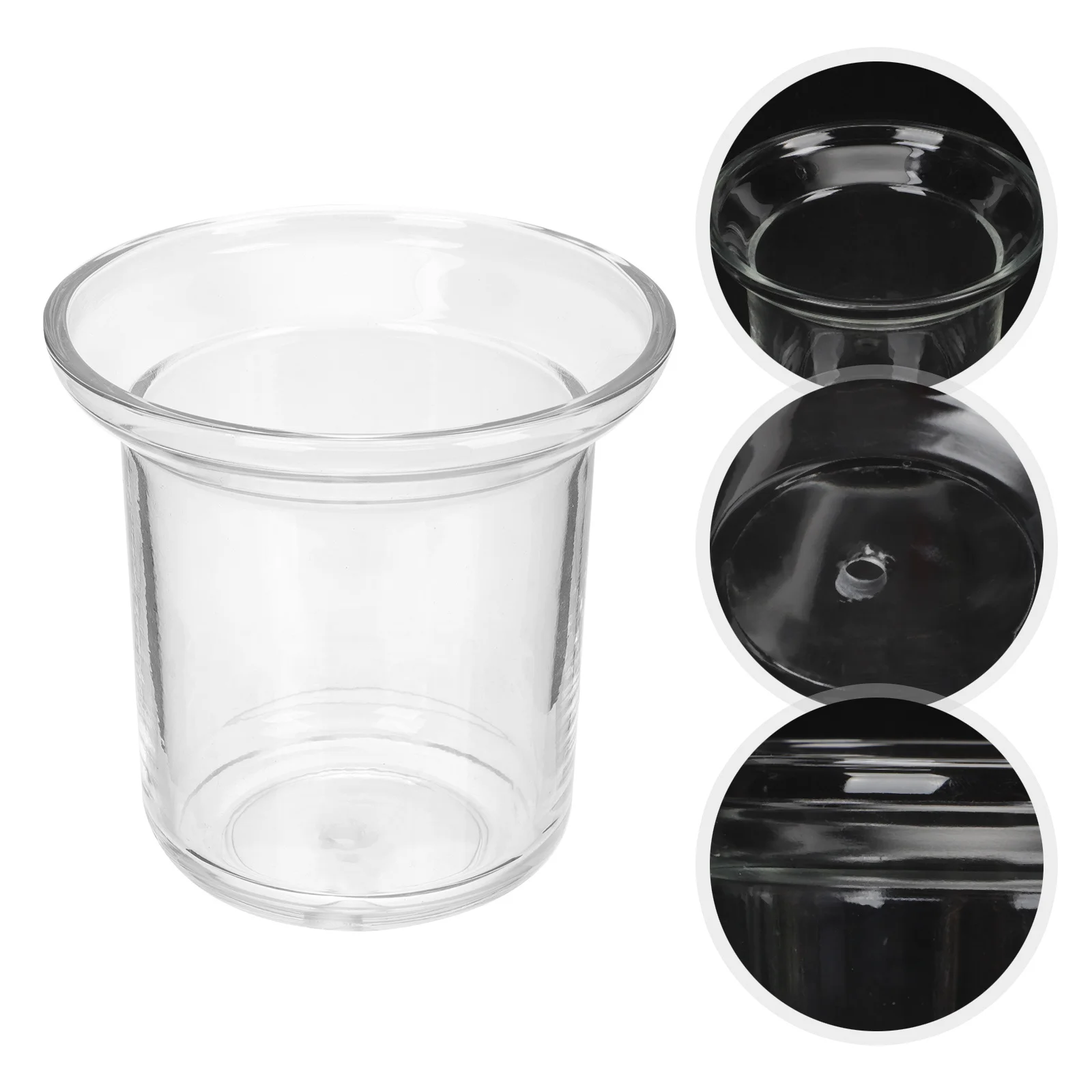 

Clear Glass Toilet Brush Holder Simple Design Bathroom Scrubber Cup Multi-Function Sturdy Organizer for Hotels Shopping Centers