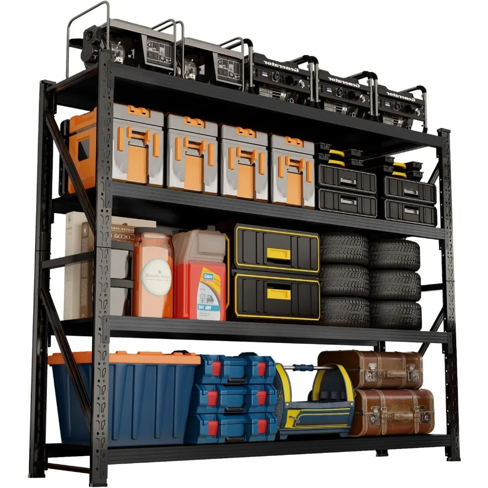 

3000lbs Garage Shelving Heavy Duty, 4-Tier Adjustable Steel Shelving, Garage Storage Shelves for Warehouse, Pantry, Basement