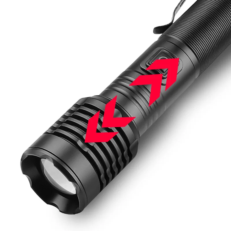 

New XHP50 Super Bright Zoomable Flashlight - Type-C Rechargeable Lightweight Compact with Pen Holder