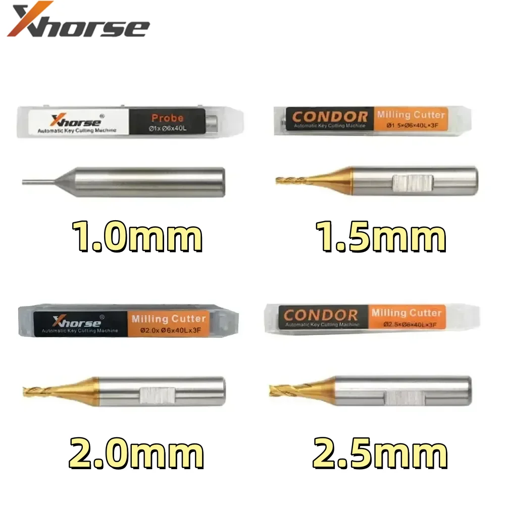 Xhorse CONDOR MINI Plus Automatic Key Cutting Machines End Milling Cutter Carbide Drill Bit XP005 XP007 XC002 1.0/1.5/2.0/2.5mm