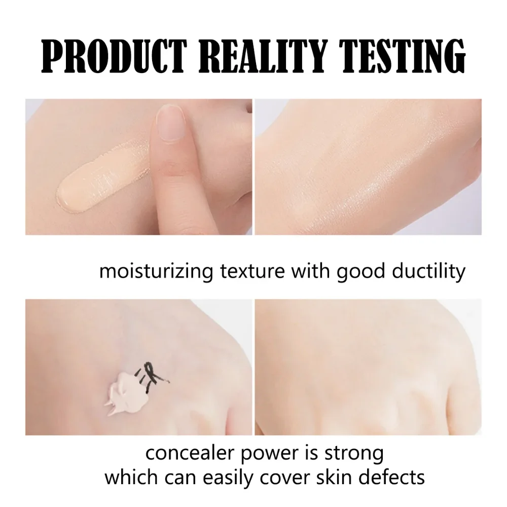 Full Coverage Liquid Foundation – Matte/Dewy Squeeze Tube, Waterproof Long-Lasting Concealer Base for Xmas & Winter