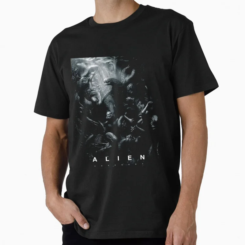 

80s Horror movie 1115 Scary Sci fi Alien Xenomorph Ripley Weyland gift T shirt for man Large size Tops Monster Graphic clothes