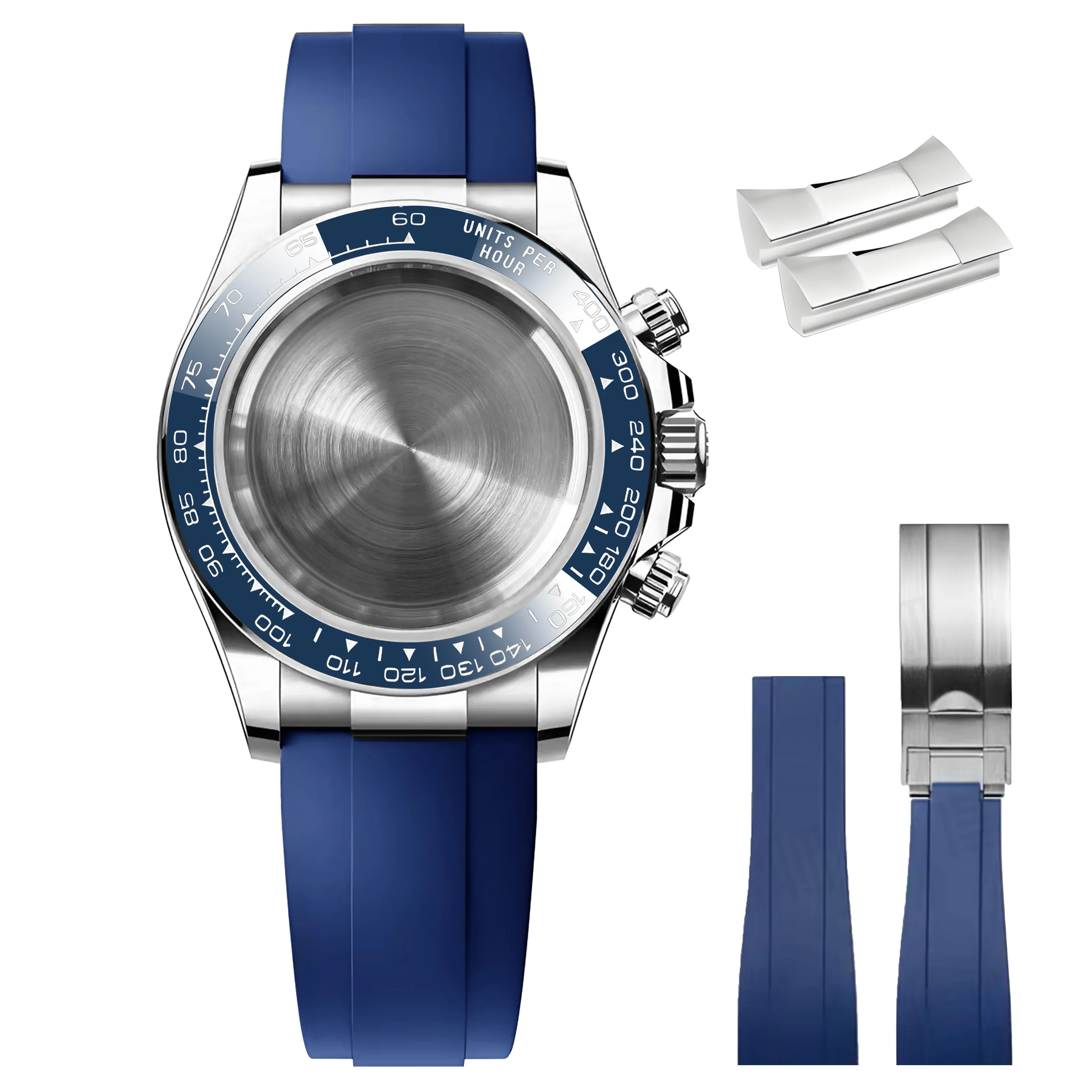 Boîtier de montre VK63, accessoires en acier inoxydable, cristal saphir, boîtier étanche 10ATM pour mouvement VK63, pièces de cadran 29mm-30mm