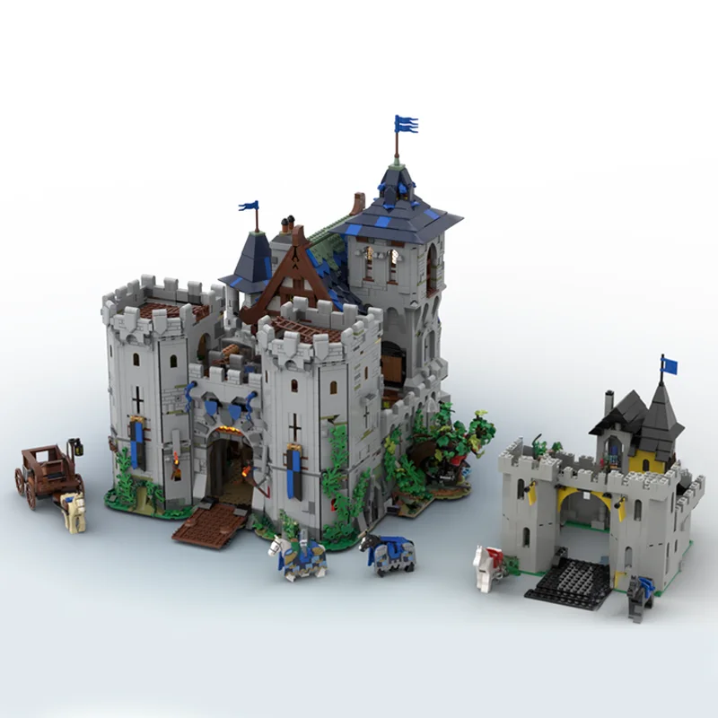 6959PCS MOC Black Falcons Fortress Klassische Burg Mittelalterlichen DIY Modell Bausteine Geburtstag Spielzeug Geschenk