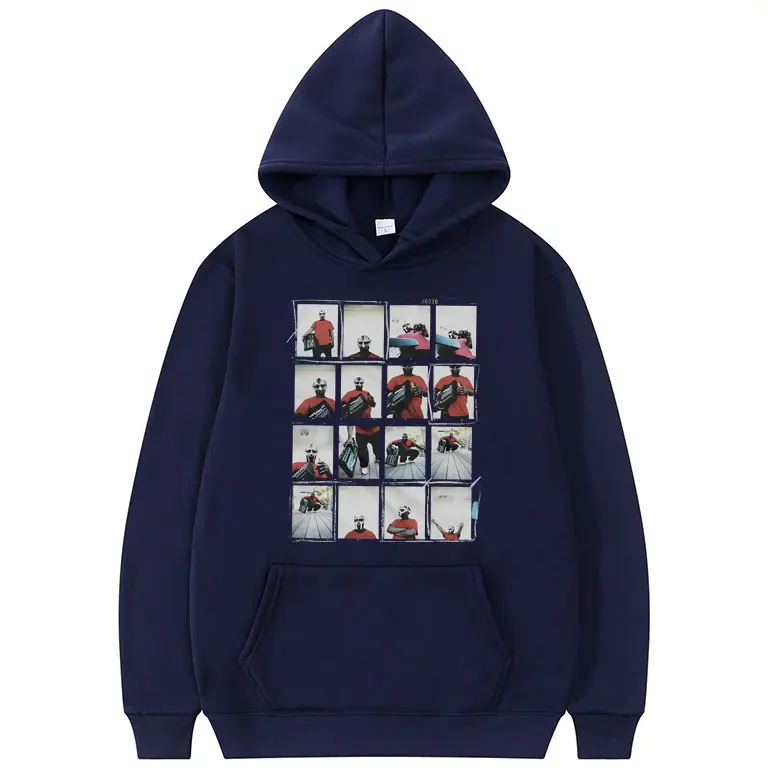 Sudadera con capucha gráfica de rapero Mf Doom Mugshot para hombres y mujeres, sudaderas con capucha Vintage informales, ropa de calle de Rap de