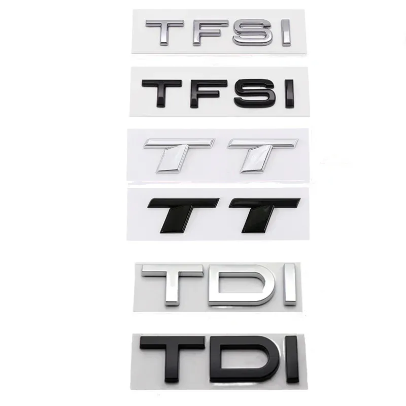 

3D ABS Black TFSI Logo TDI TT Car Trunk Emblem Badge for Audi A3 A4 A5 A6 A7 A8 Q2 Q3 Q5 Q7 Q8 TFSI TDI Sticker Accessories