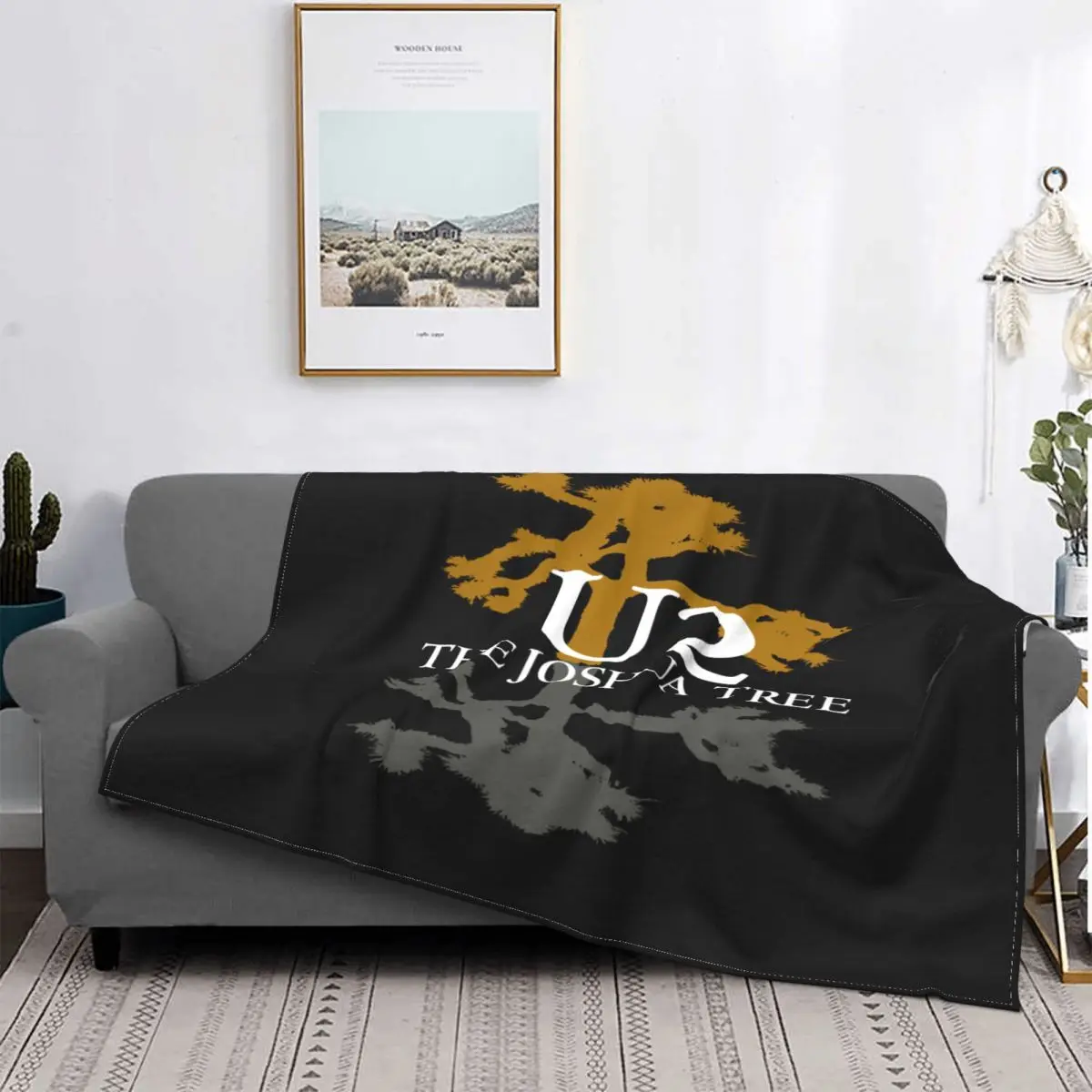 Joshua Tree The U2 Rock For Blanket Velvet Comfort Dust Cover Faux Fur Throw Mechanical Wash