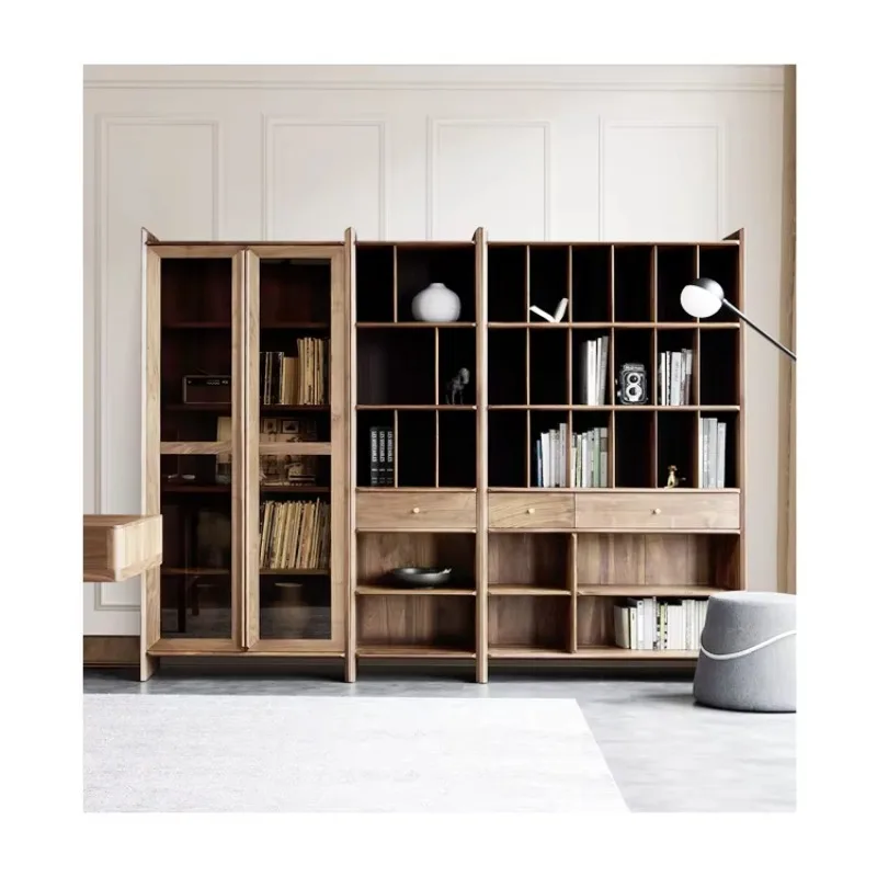 China Manufacturer Direct Wood Living Room Furniture Bookcase Storage Cabinet library furniture