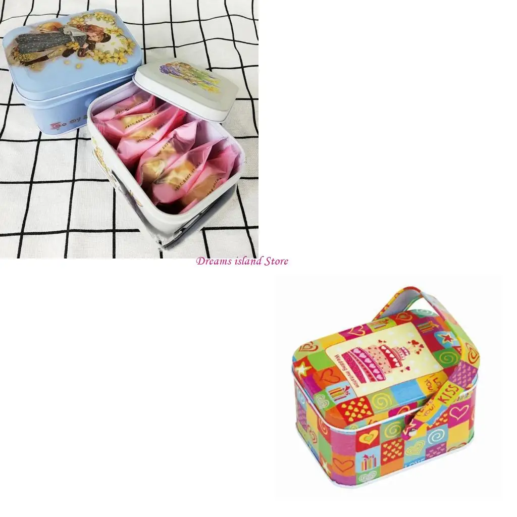 

Cartoon Tinplate коробка милая квадратная конфеты шоколадное печенье подарочные коробки портативные с крышкой для детских для