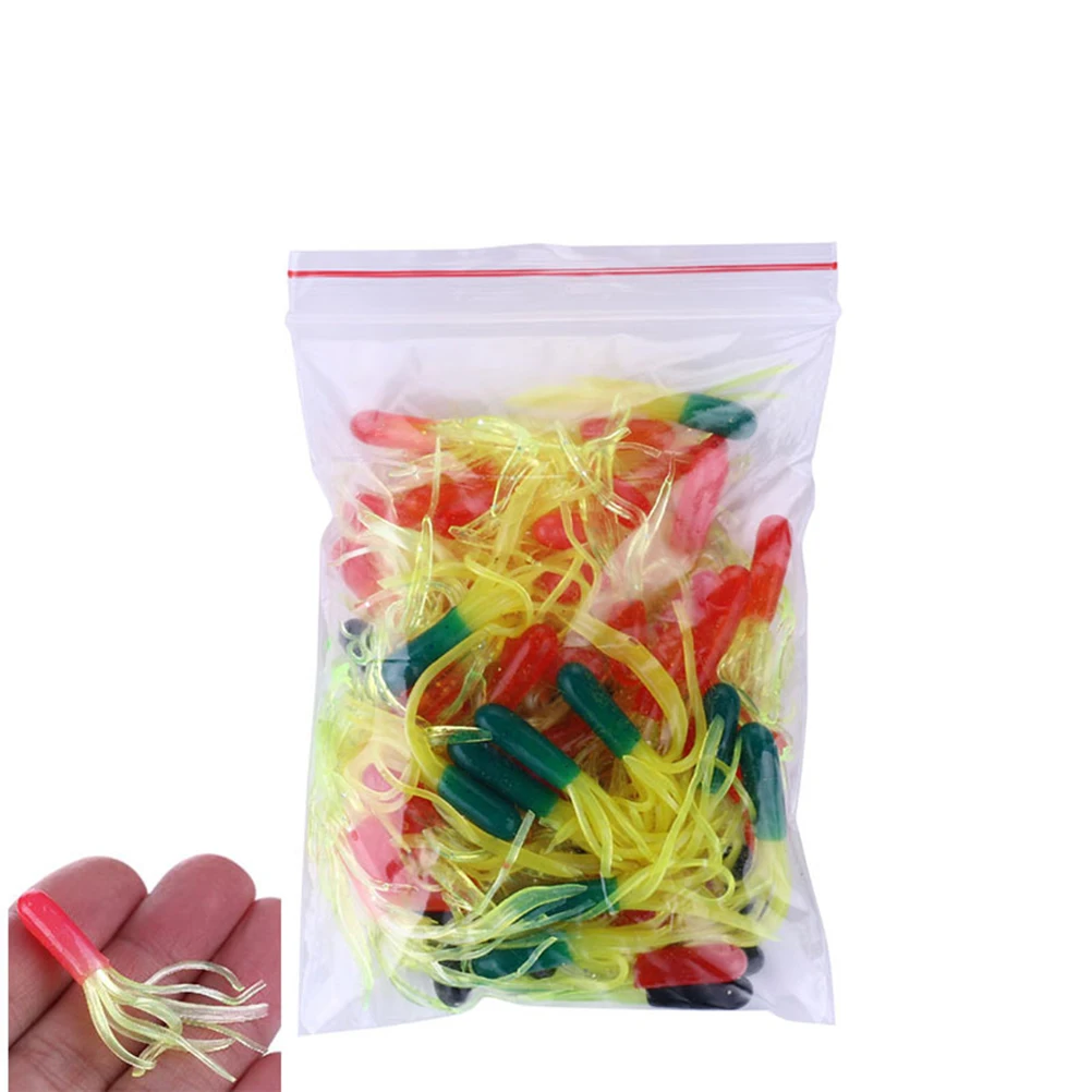 

50g Pack Hollow Tube Insect Road Baits Realistic Octopus Eco Friendly Soft Lures Fishing Gears Layers Artificial