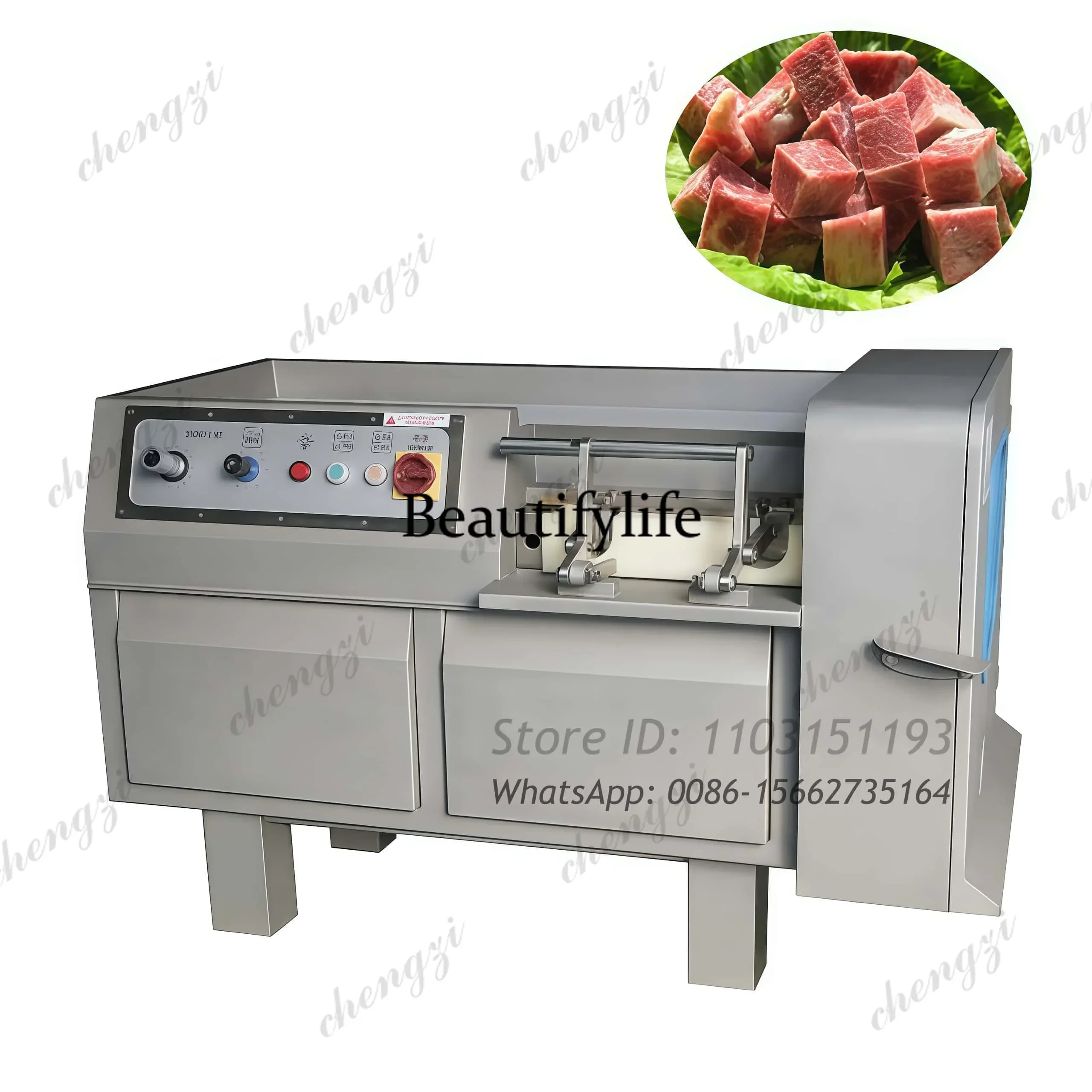 Industrial Pork Chicken Meat Dicer Machine Commercial Automatic Meat Slicer 5-28mm Frozen Meat Cube Cutting Cutter Machine