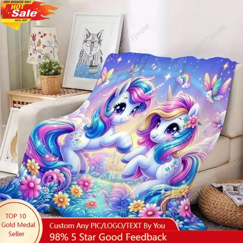 

Soft Funny Throw Blanket Cozy Unicorn Flannel ,Warm,and Versatile For Couch,Bed,Office,or Travel Perfect Gift Custom Blankets