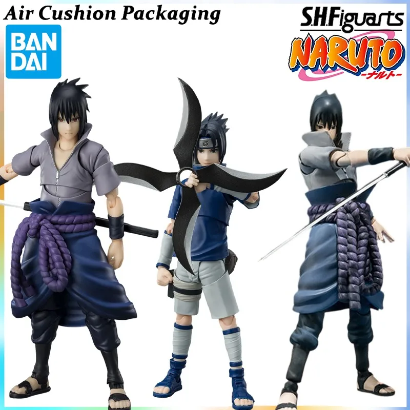 

Bandai Genuine S.H.F Naruto Series Uchiha Sasuke The Person Who Carries All The Hatred Genius Ninja Action Figures Model Toys