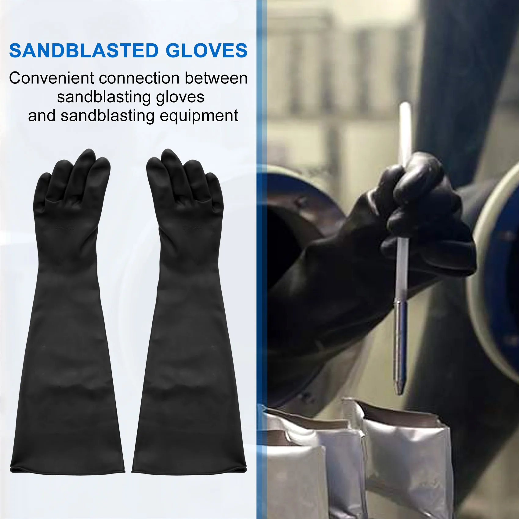 Sand Blasting Gloves for Sandblast Cabinet Gloves 60x20cm HOT