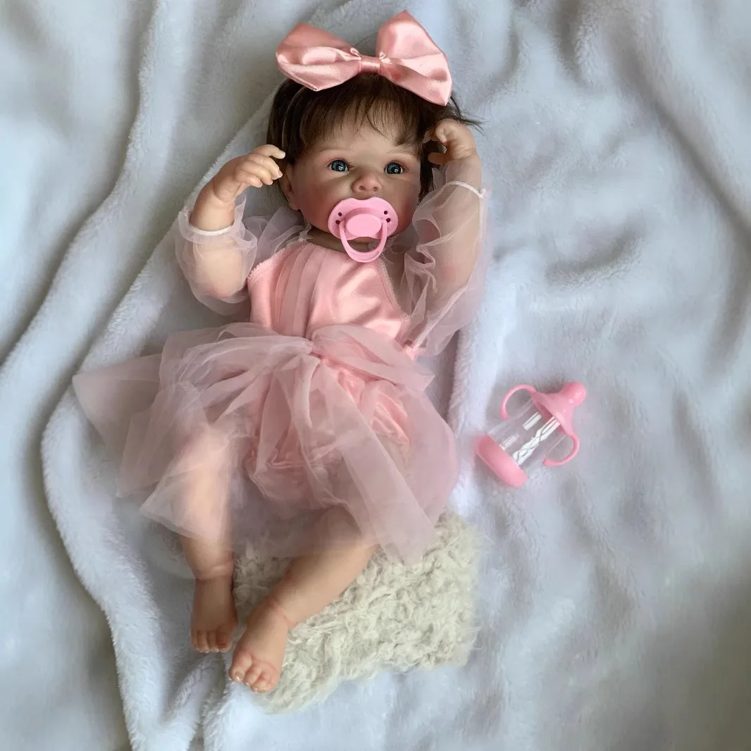 Muñeca reborn estilo princesa de 18 pulgadas (45 cm) sin olor, apta para usar con agua y bañar, bebé realista