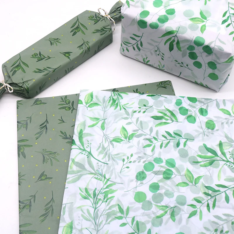 50X35CM Green Leaf Pattern 20 Sheets Tissue Paper Perfect for Gift Wrapping, DIY Crafts, Wedding Party Decorations & More!