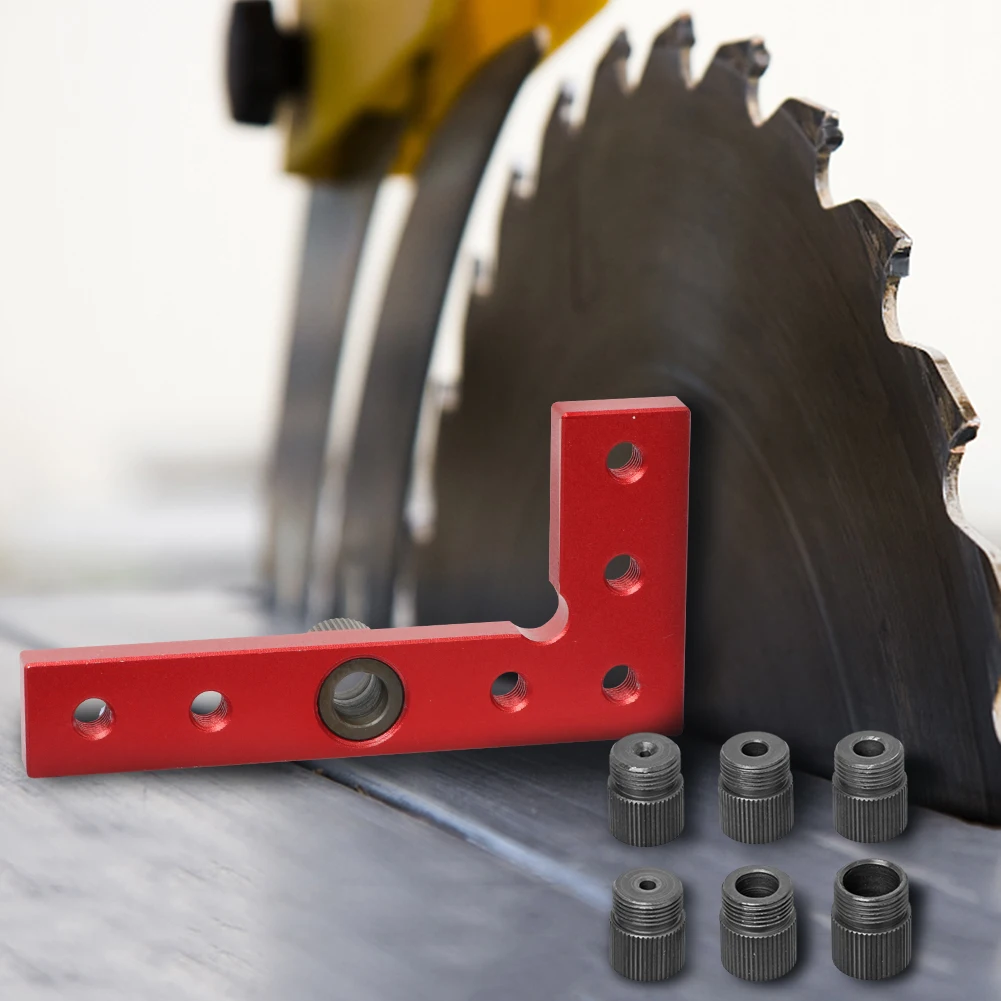 2-10mm Vertical Pocket Hole Jig Wood Dowel Jig Kit Self-Centering Drill Guide Locator Line Scriber Woodworking Square Ruler