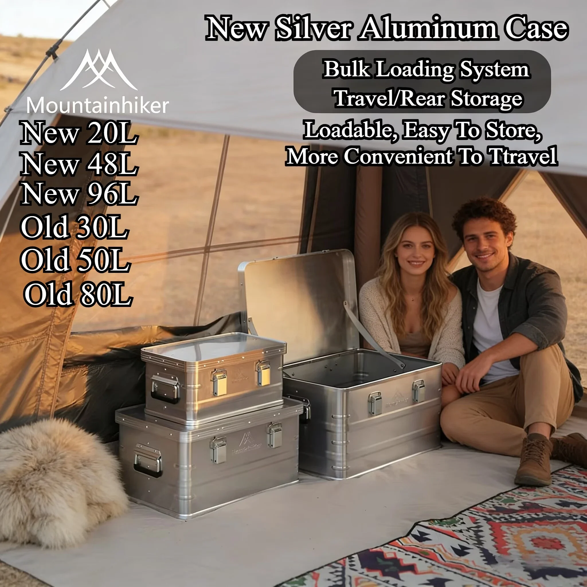 

MOUNTAINHIKER Aluminum Alloy Outdoor Storage Box Camping Picnic Travel Large Capacity Box Storage Bag Hiking Accessories 20-96L