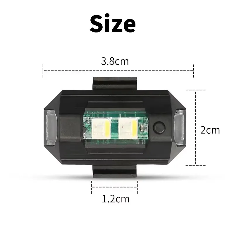 7 Color Mini USB LED Anti-Collision Bike Aircraft Night Flying Flashing Warning Signal Light Motorcycle Light Drone Strobe Light